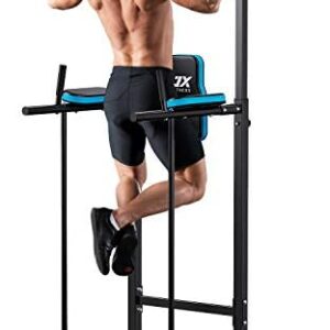 JX FITNESS Power Tower Adjustable Dip Station Pull up Bar Push Up Workout Abdominal Exercise Home Gym Tower Body Building