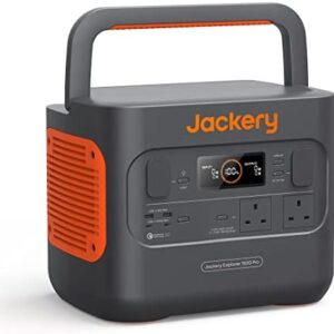 Jackery Explorer 1500 PRO Portable Power Station, 2hrs Fast Charging, 1512Wh Capacity with 2 x 1800W AC Outlets, for Home Backup, Emergency, Outdoor Camping