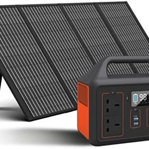 Vvindefs 600W Solar Generator,Portable Power Station with 100W Solar Panel,568 Wh Mobile Power Storage for Outdoor Adventures, Camping,Picnics,Motorhome Travel and Emergencies(Orange)