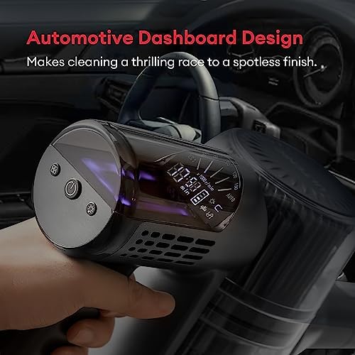 Ultenic U12 Vesla Cordless Vacuum Cleaner, 30Kpa Stick Vacuum Cleaner with Powerful Suction, Automotive Design Dashboard, 450W up to 45 Mins, Tangle-Free Brush for Pet Hair Hard Floor Carpet - Image 3