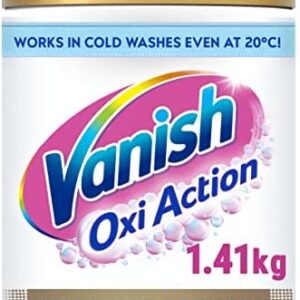 Vanish Gold Oxi Action Laundry Booster and Stain Remover for Whites, 1.41 kg - Keeps Whites Bright Even at 20°C - Removes Tough Stains and Odours - Safe on Everyday Fabrics