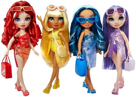 Rainbow High Swim & Style - Skyler (Blue) - 28 cm Doll with Shimmery Wrap to Style 10+ Ways - Removable Swimsuit, Sandals, Fun Play Accessories - Kids Toy - Great for Ages 4-12 Years - Image 6