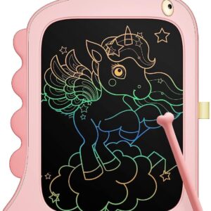Bravokids LCD Writing Tablet 8.5" Doodle Board Colorful Screen Drawing Pad, Kids Learning Educational Toys Unicorn Gifts for Girls Toddler Travel Birthday Gifts Toys for 3 4 5 6 7 Year Old Girls