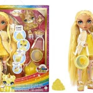 Rainbow High Fashion Doll with Slime & Pet - Sunny (Yellow) - 28 cm Shimmer Doll with Sparkle Slime, Magical Pet and Fashion Accessories - Kids Toy - Great for Ages 4-12 Years