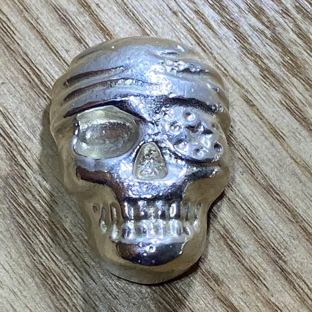 100g Solid Silver Pirate Skull - Image 4