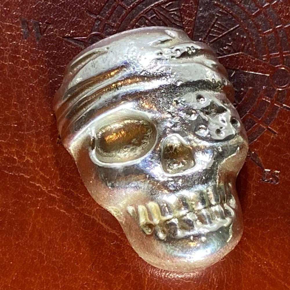100g Solid Silver Pirate Skull - Image 5