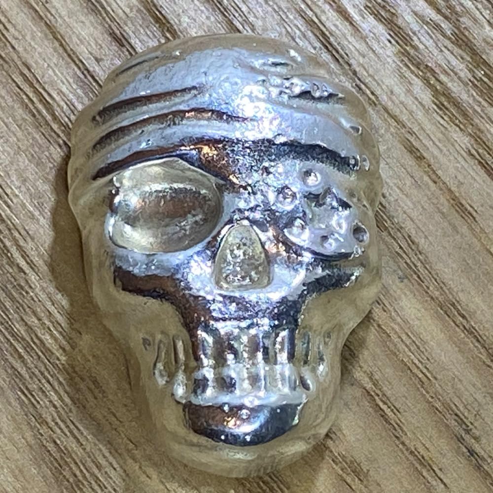100g Solid Silver Pirate Skull - Image 3