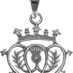 Alexander Castle 925 Sterling Silver Scottish Luckenbooth & Thistle Necklace - 20mm x 20mm Pendant with 18" Silver Chain & Jewellery Gift Box - Scottish Gifts for Women