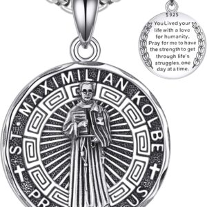 YFN Patron Saint Necklace Sterling Silver Amulet Medal Pendant Religious Jewellery Gifts for Women Men