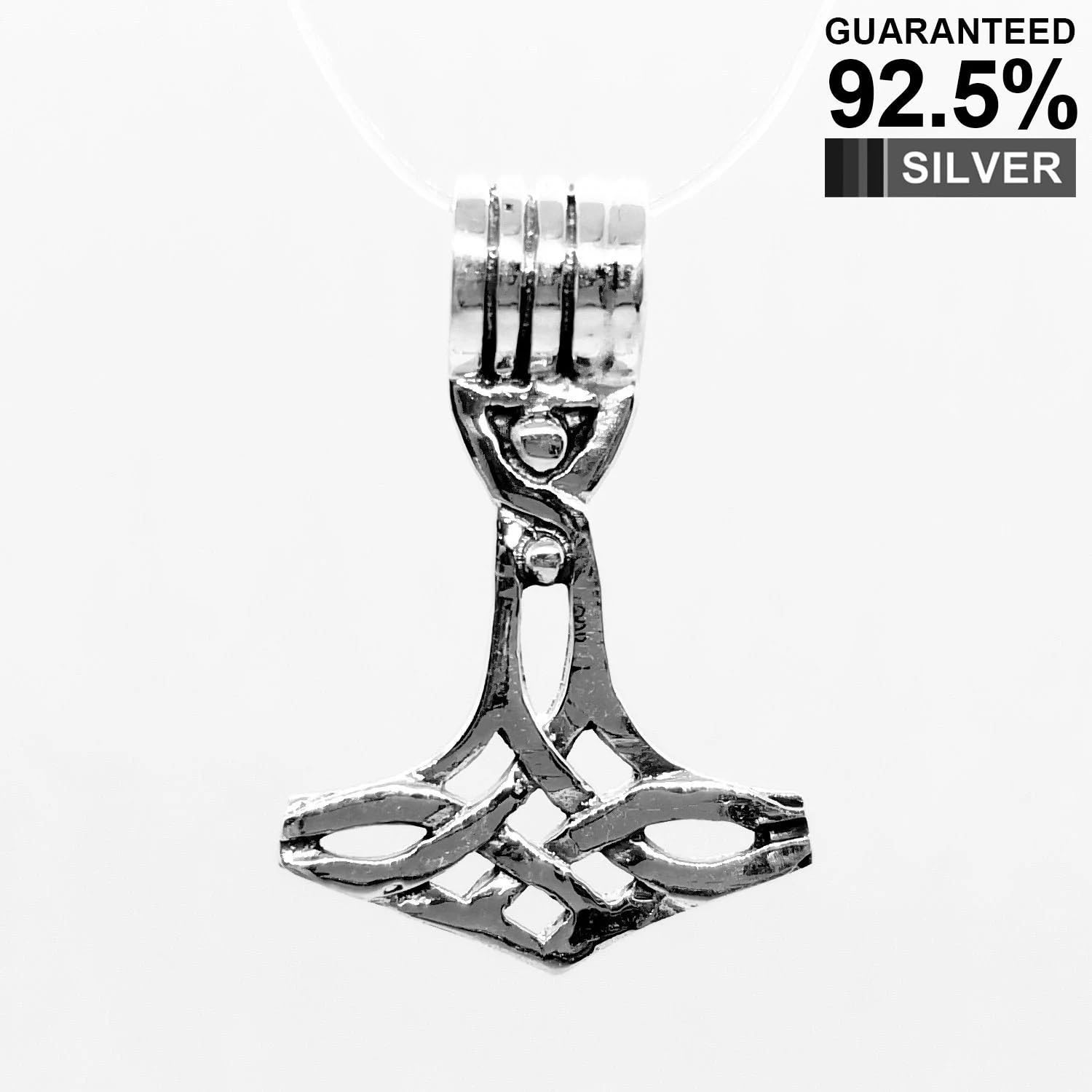 Genuine 925 Sterling Silver Personalised Thor’s Hammer Necklace/Norse Viking Necklace/Free Engraving Service/Quality Handmade Silver - KIMNKIM D17-1 - Image 2