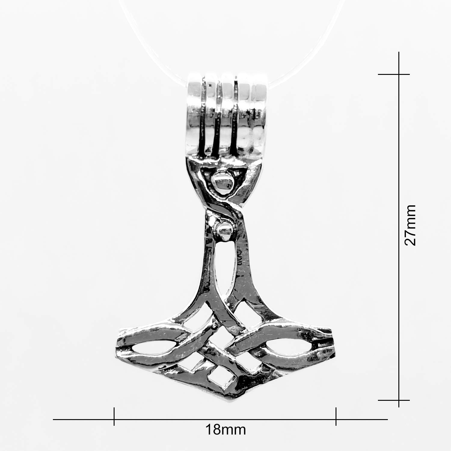 Genuine 925 Sterling Silver Personalised Thor’s Hammer Necklace/Norse Viking Necklace/Free Engraving Service/Quality Handmade Silver - KIMNKIM D17-1 - Image 4