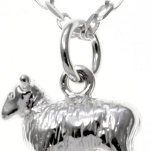 Alexander Castle 925 Sterling Silver Scottish Sheep Necklace - 14mm x 10mm Pendant with 18" Silver Chain & Jewellery Gift Box - Scottish Gifts for Women & Men