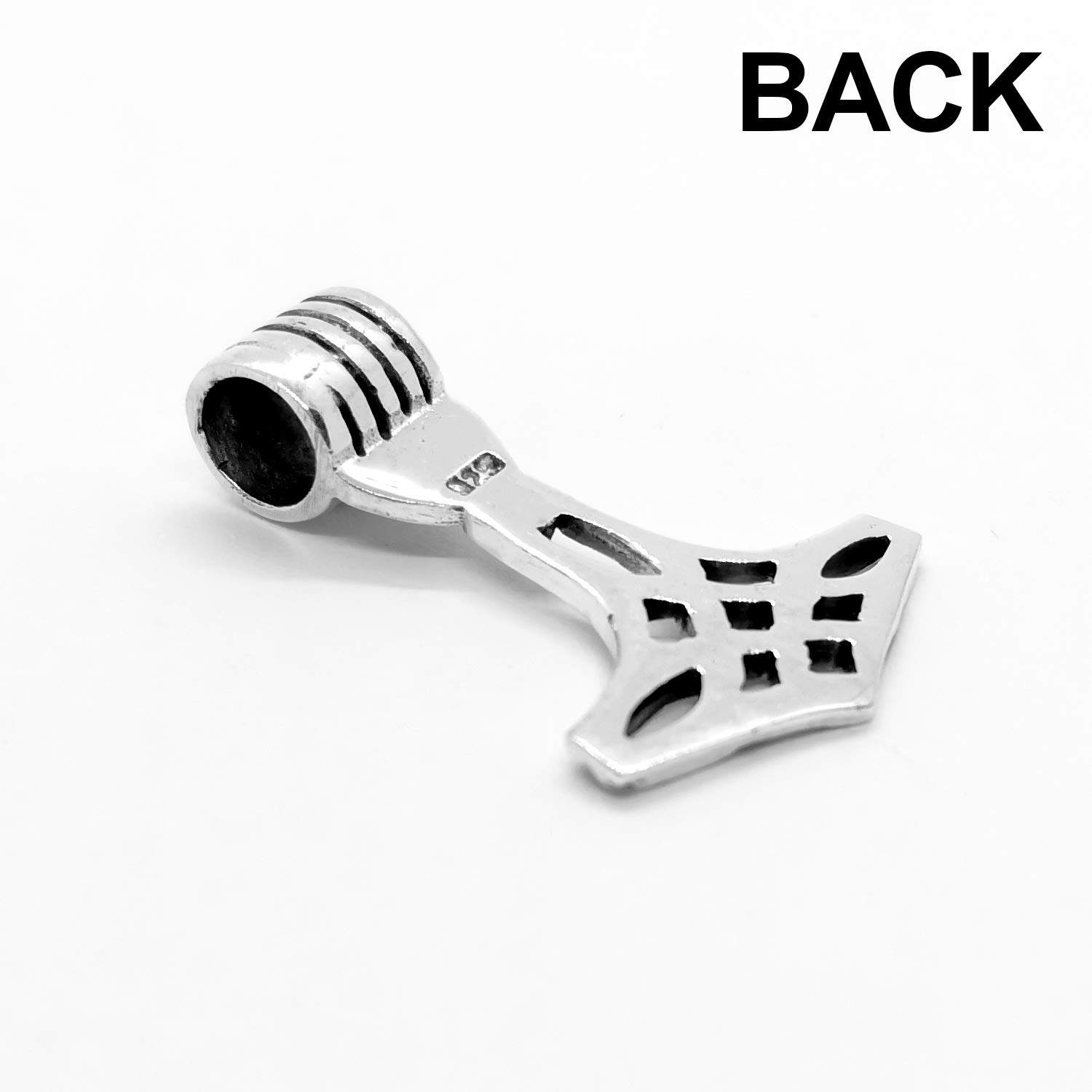 Genuine 925 Sterling Silver Personalised Thor’s Hammer Necklace/Norse Viking Necklace/Free Engraving Service/Quality Handmade Silver - KIMNKIM D17-1 - Image 3