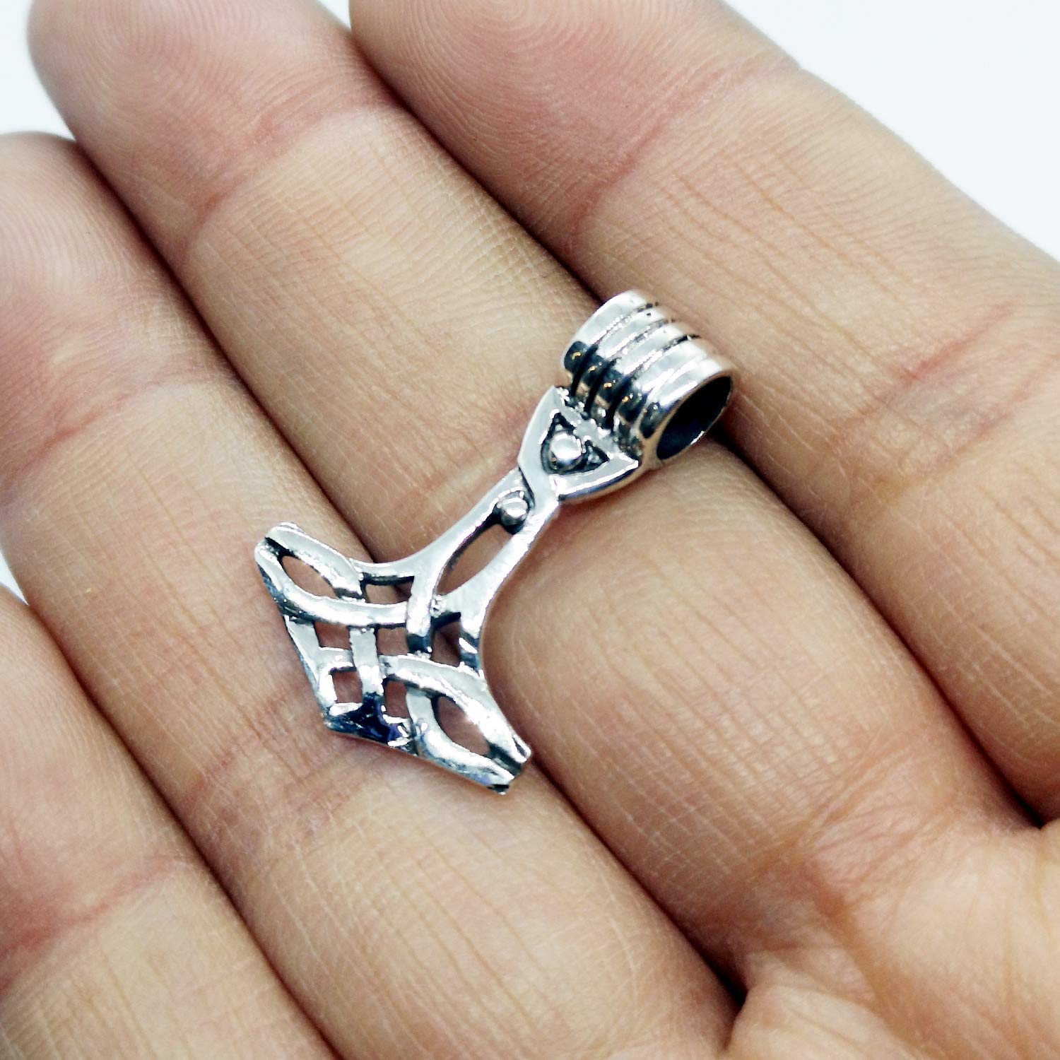 Genuine 925 Sterling Silver Personalised Thor’s Hammer Necklace/Norse Viking Necklace/Free Engraving Service/Quality Handmade Silver - KIMNKIM D17-1 - Image 5