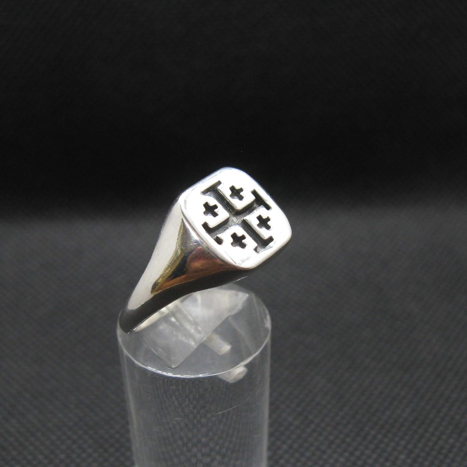 Genuine Sterling Silver Men's Ring Jerusalem Cross Solid Hallmarked 925 - Image 2