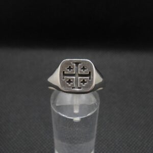 Genuine Sterling Silver Men's Ring Jerusalem Cross Solid Hallmarked 925