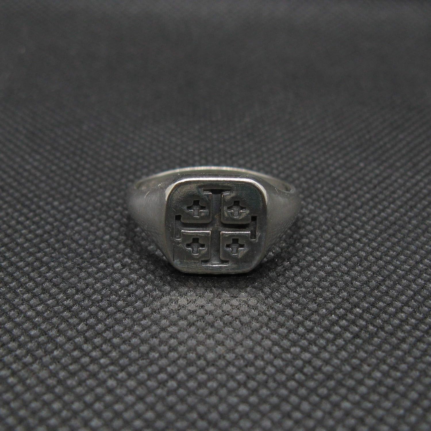 Genuine Sterling Silver Men's Ring Jerusalem Cross Solid Hallmarked 925 - Image 4
