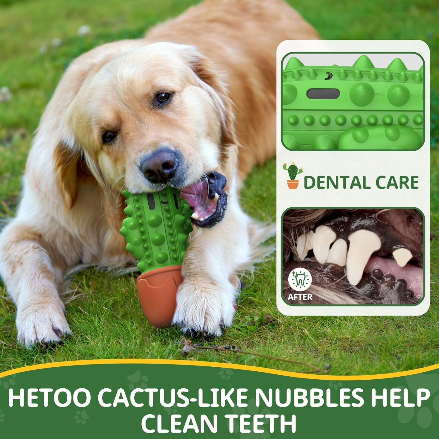 HETOO Dog Toys, Indestructible Dog Chew Stick for Medium Large Breed with Beef Favor, Durable Dog Toothbrush Toy for Dogs Teeth Cleaning & Keep Them Busy, Rubber Nylon Materials - Image 3