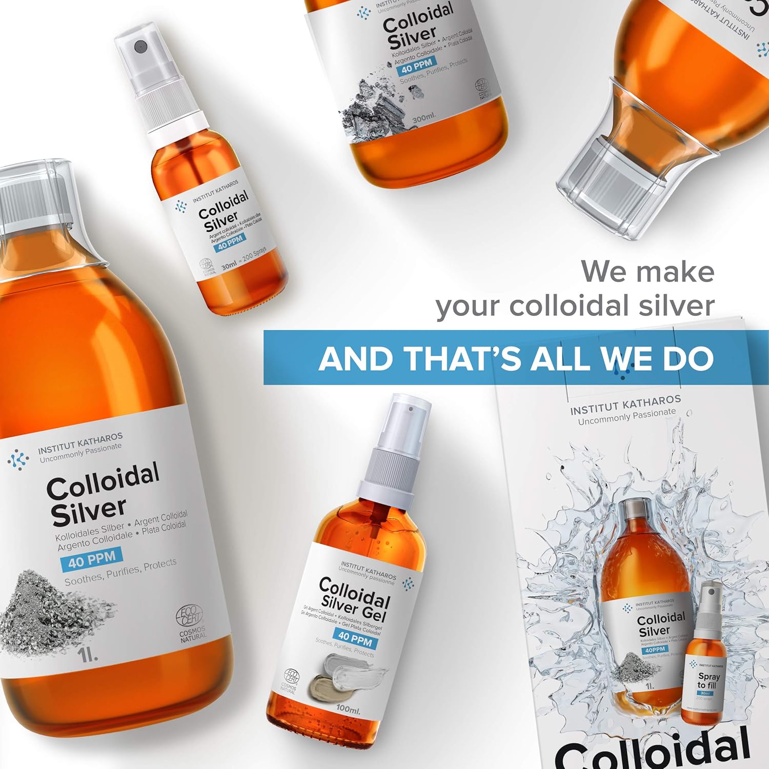 Highest Purity Colloidal Silver 300mL ● 40 PPM ● Free Spray to Fill ● Superior Concentration, Smaller Particles, Better Results ● Certified by 3 Independent Laboratories ● Institut Katharos - Image 2