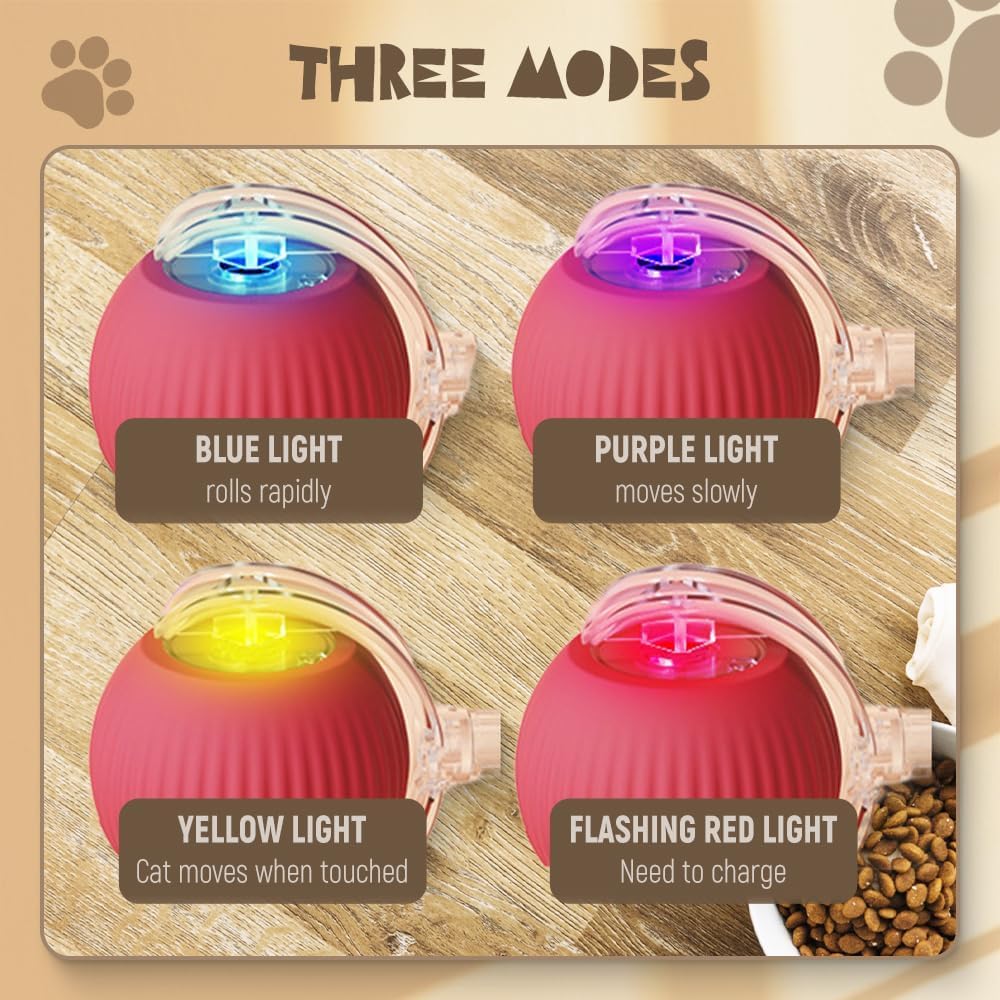 Upgraded Interactive Rolling Dog Ball, Self Rolling Dog Ball Interactive Automatic Cat Toys Self Moving Dog Toys, 360° Smart Automatic Rolling Ball Toy Electric Balls for Dog/Cat (Green) - Image 3