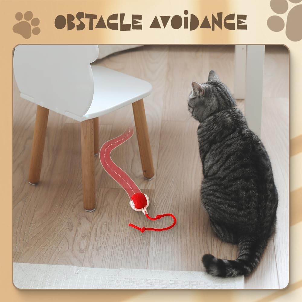 Upgraded Interactive Rolling Dog Ball, Self Rolling Dog Ball Interactive Automatic Cat Toys Self Moving Dog Toys, 360° Smart Automatic Rolling Ball Toy Electric Balls for Dog/Cat (Green) - Image 4