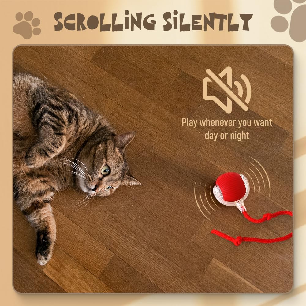Upgraded Interactive Rolling Dog Ball, Self Rolling Dog Ball Interactive Automatic Cat Toys Self Moving Dog Toys, 360° Smart Automatic Rolling Ball Toy Electric Balls for Dog/Cat (Green) - Image 6
