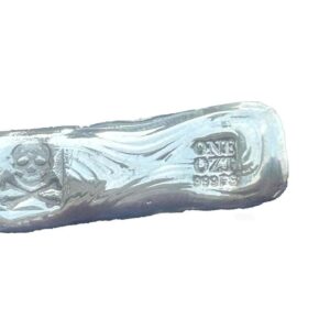 1oz,999fs Solid Silver Pirate Ripple Bar, Handmade Treasure Keepsake Gift for Collectors and Adventurers.