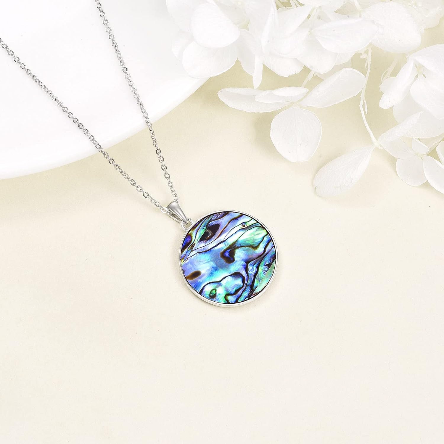 VONALA Scottish Gifts Jewellery for women Sterling Silver Scotland Thistle Necklace Abalone Celtic Knot Pendant Necklaces for Girls - Image 3