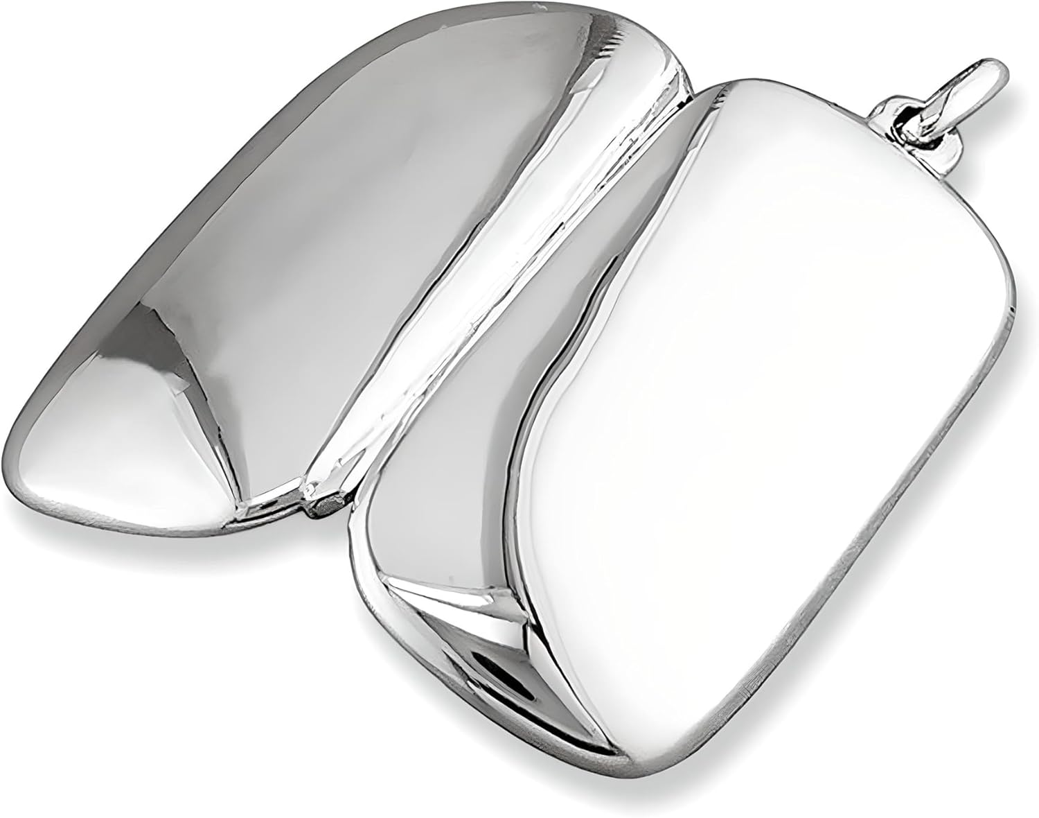 Designer Inspirations Boutique Large Sterling Silver Plain Rectangle Locket - 4cm Long - Perfect for Engraving - Image 3