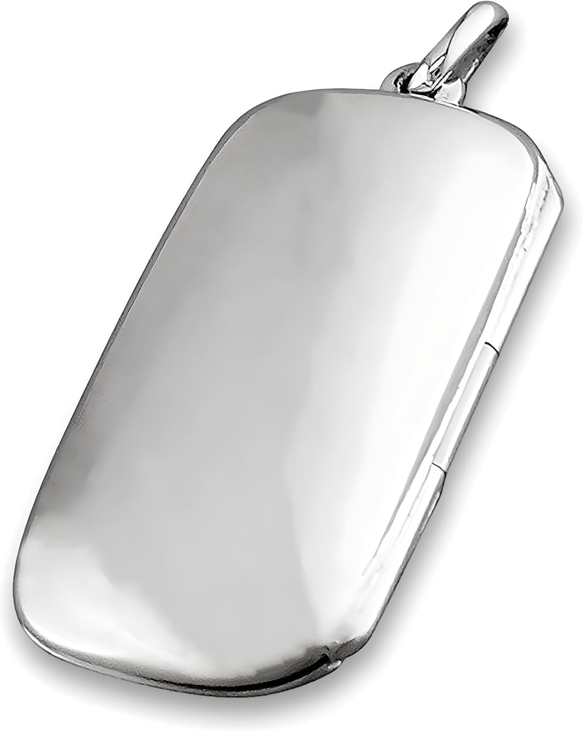 Designer Inspirations Boutique Large Sterling Silver Plain Rectangle Locket - 4cm Long - Perfect for Engraving - Image 2
