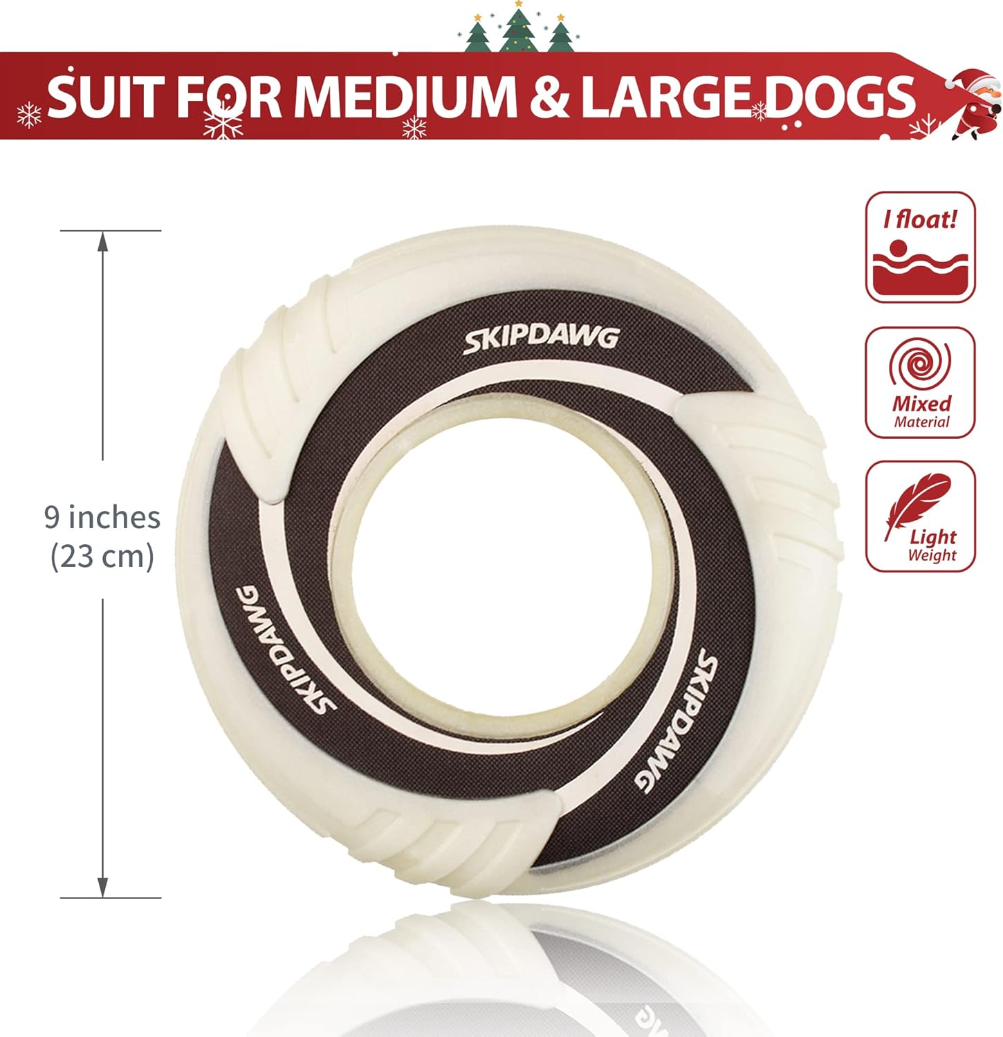 PETGEEK SKIPDAWG Glow Flyer Dog Toys, Dog Flying Disc Interactive Dog Toys - Floats in Water & Safe on Teeth, Beach Toys for Outdoor Play and Exercise - Image 3