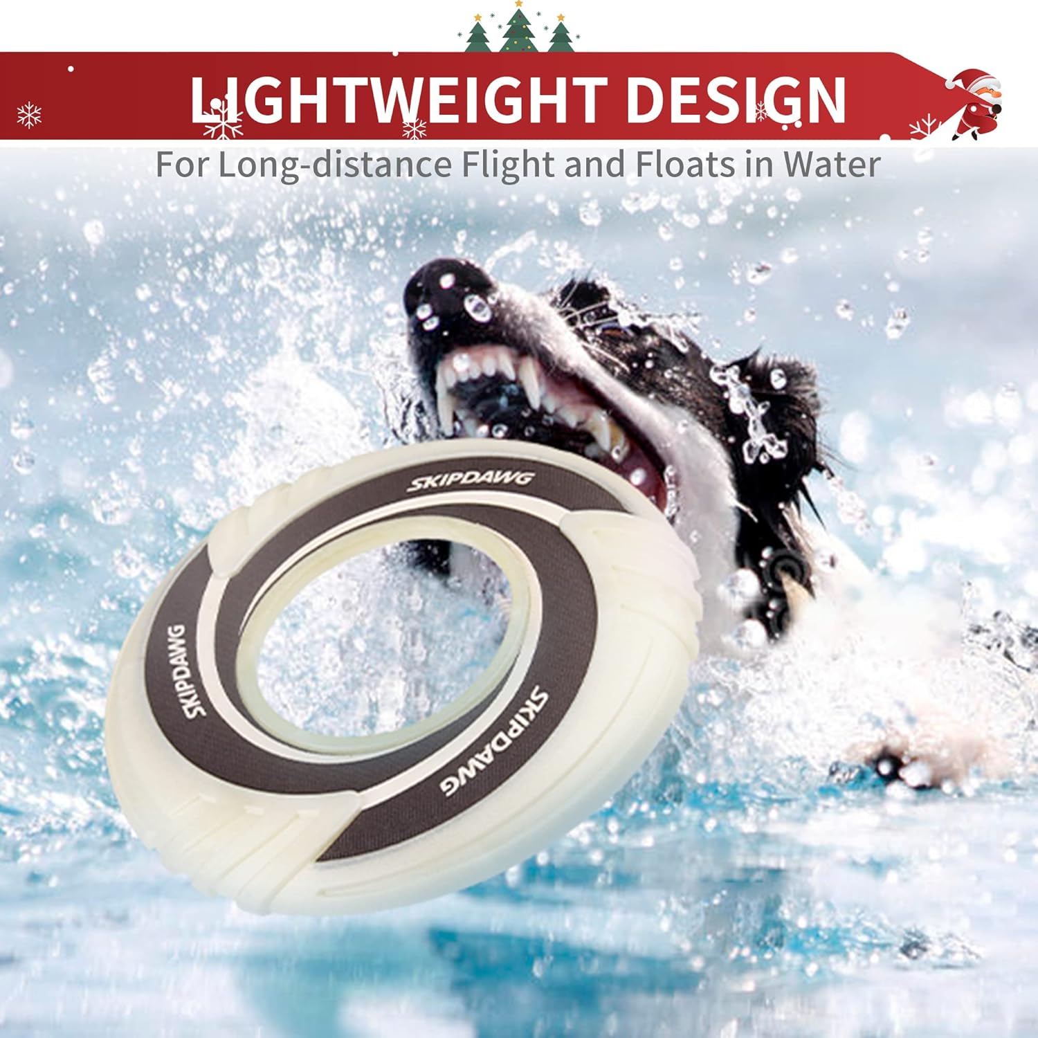PETGEEK SKIPDAWG Glow Flyer Dog Toys, Dog Flying Disc Interactive Dog Toys - Floats in Water & Safe on Teeth, Beach Toys for Outdoor Play and Exercise - Image 7