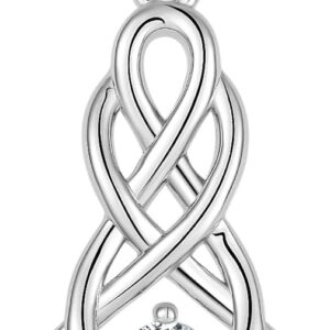 FJ Infinity Celtic Knot Necklace 925 Sterling Silver Birthstone Pendant Irish Good Luck Jewellery Gifts for Women