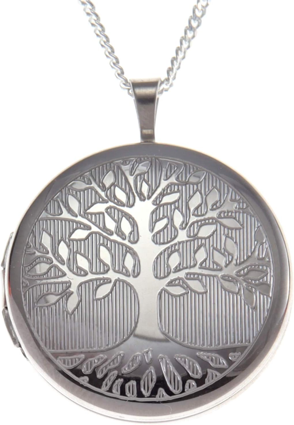Alexander Castle Tree of Life 925 Sterling Silver Locket Necklace for Women - Girls 2 Photo Locket - 22mm Locket with 18" Silver Chain & Jewellery Gift Box