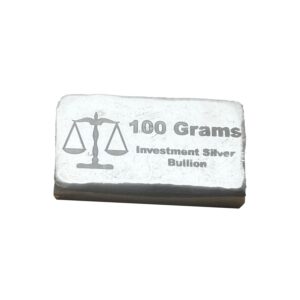 100 grams solid silver bar, 999fs, made in Scotland.