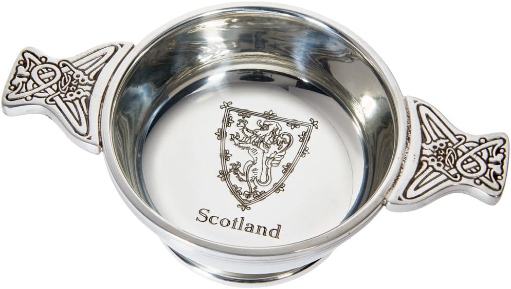 Wentworth Pewter - Lion of Scotland Standard Pewter Whisky Tasting Bowl Loving Cup Burns Night