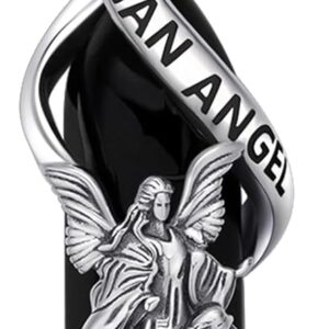YueYuan Religious Amulet Necklace 925 Sterling Silver St.Christopher/St.Michael Pendant Necklace Patron Saint Archangel Michael Catholic Jewellery for Men Women