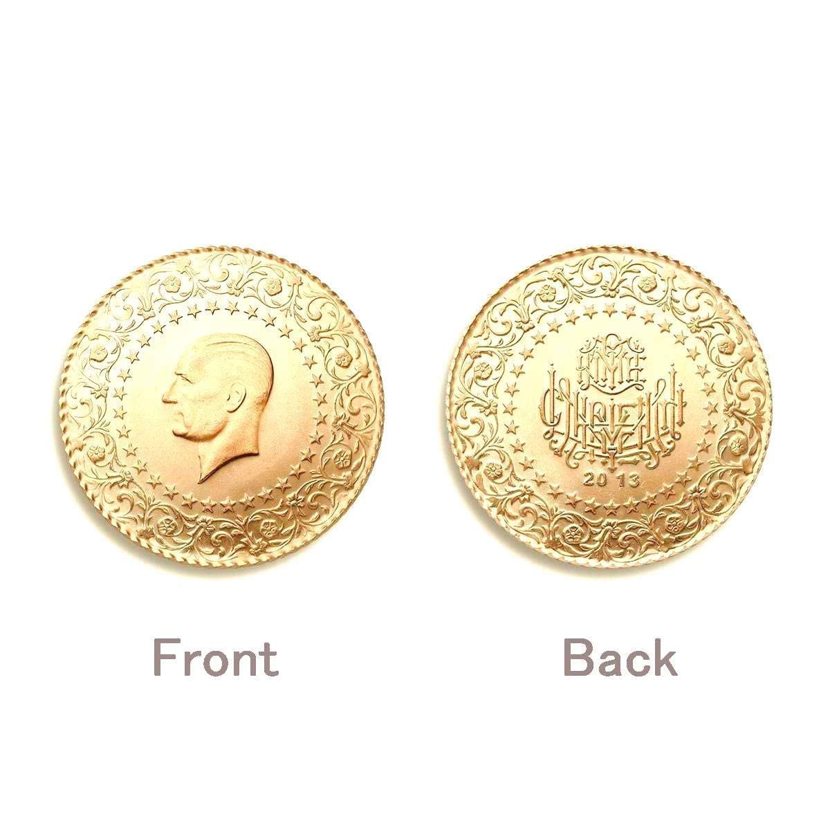22k Solid Gold Gold Coin, Quarter Half Full Coin Options, Authentic Gold Coin Necklace Gift For Baby New Born New Mom Kids, Turkish Traditional Coin of Ataturk Gift For Wedding Engagement Birthday - Image 6