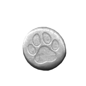 2g Silver Fractional - Paw Print Keepsake