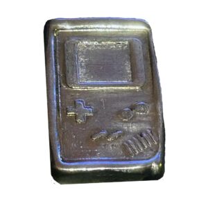 1oz Retro Gamer Bar, Solid Silver, 999fs Handmade Collectible, Perfect Gift for Gamers, Unique Memorabilia.