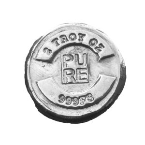 2oz Pure Round - Solid Silver, 999fs Handmade Coin for Collectors and Unique Gifts.