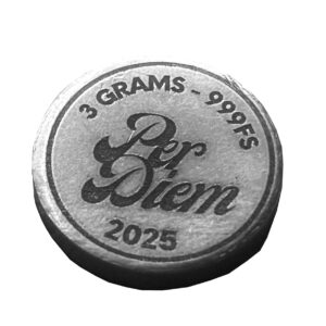 3g - Per Diem Coin - 999fs - Silver - Handmade - Unique Decorative Art, Perfect for Collectors, Thoughtful Gift for Special Days.