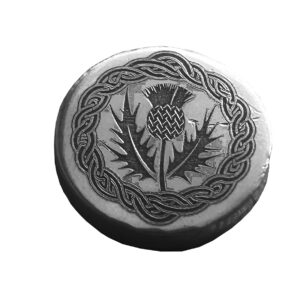 3g - Celtic Thistle Round - 999fs - solid silver collectible art, ideal gift for birthdays or special occasions.