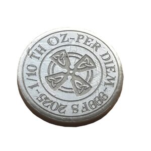 3g - Celtic Per Diem - 999fs - Silver - Handmade Solid Silver Round, Perfect Addition to Your Collection, Great Gift Idea.