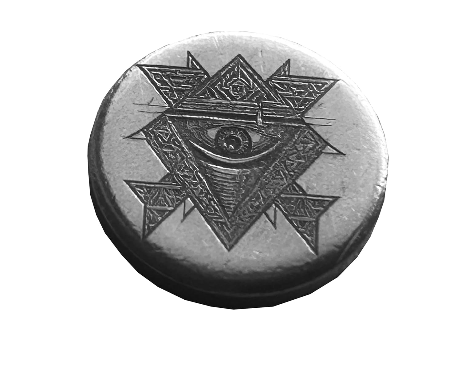 3g - All Seeing Eye Round - 999fs - silver, elegant solid silver art piece, unique addition to your collection or as a gift.