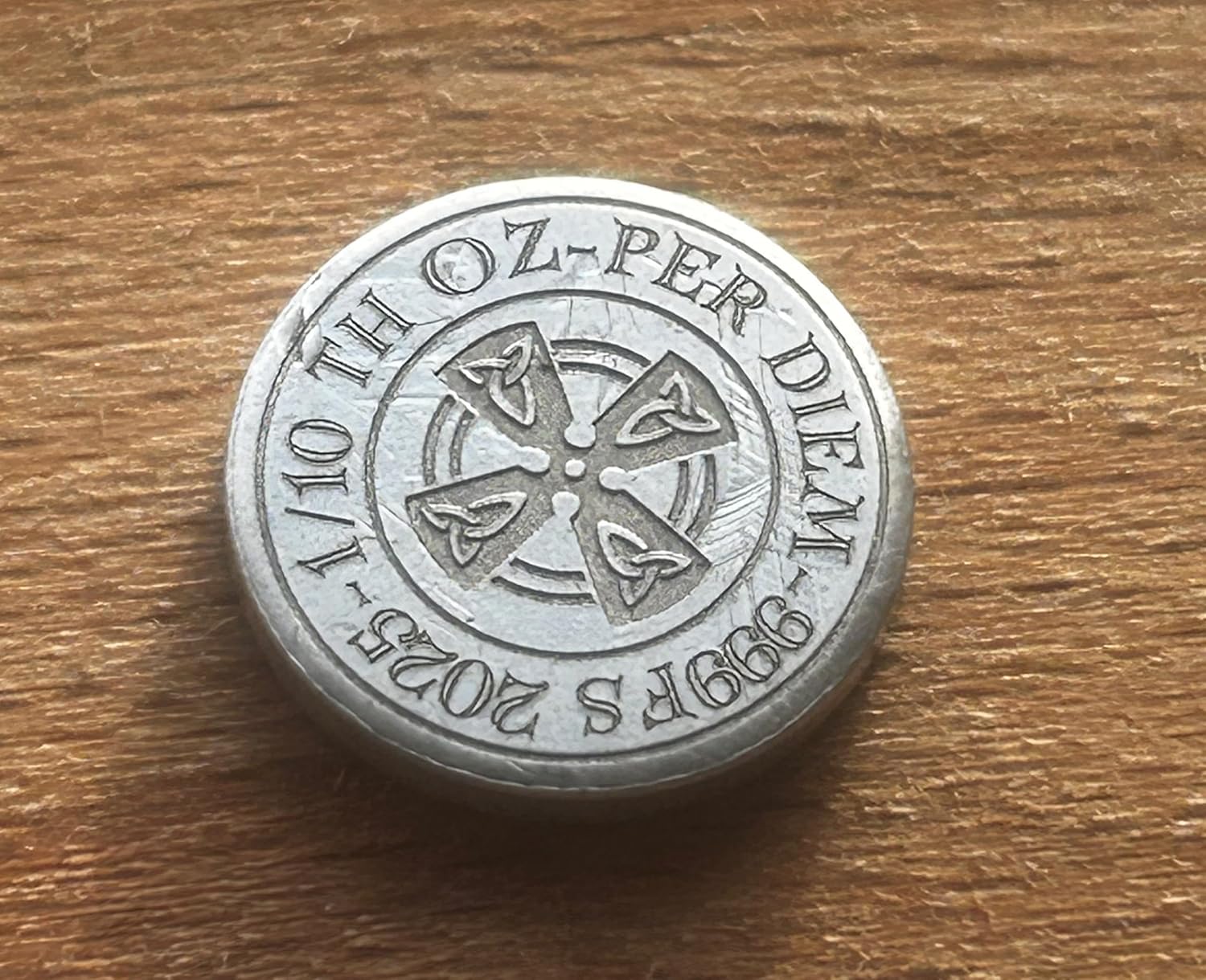 3g - Celtic Per Diem - 999fs - Silver - Handmade Solid Silver Round, Perfect Addition to Your Collection, Great Gift Idea. - Image 2