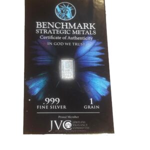 1 Grain - 999fs - Solid Silver Ag Bar, Handmade Precious Metal for Collectors, Ideal Gift for Silver Enthusiasts