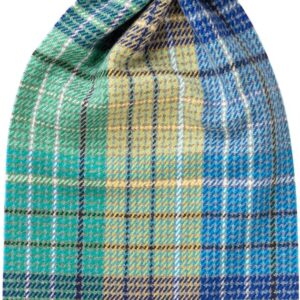 100% Lambswool Classic Plaid Navy Natural - Made In Scotland