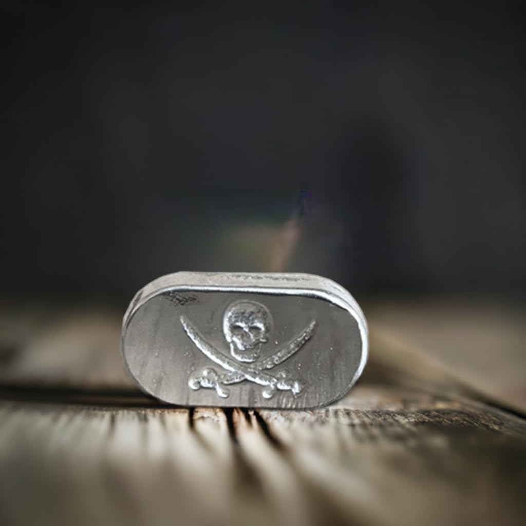 1 oz Skull & Cross Swords Silver Bar Design - Handmade 999fs Pure Silver for Collectors & Unique Gift - Image 5