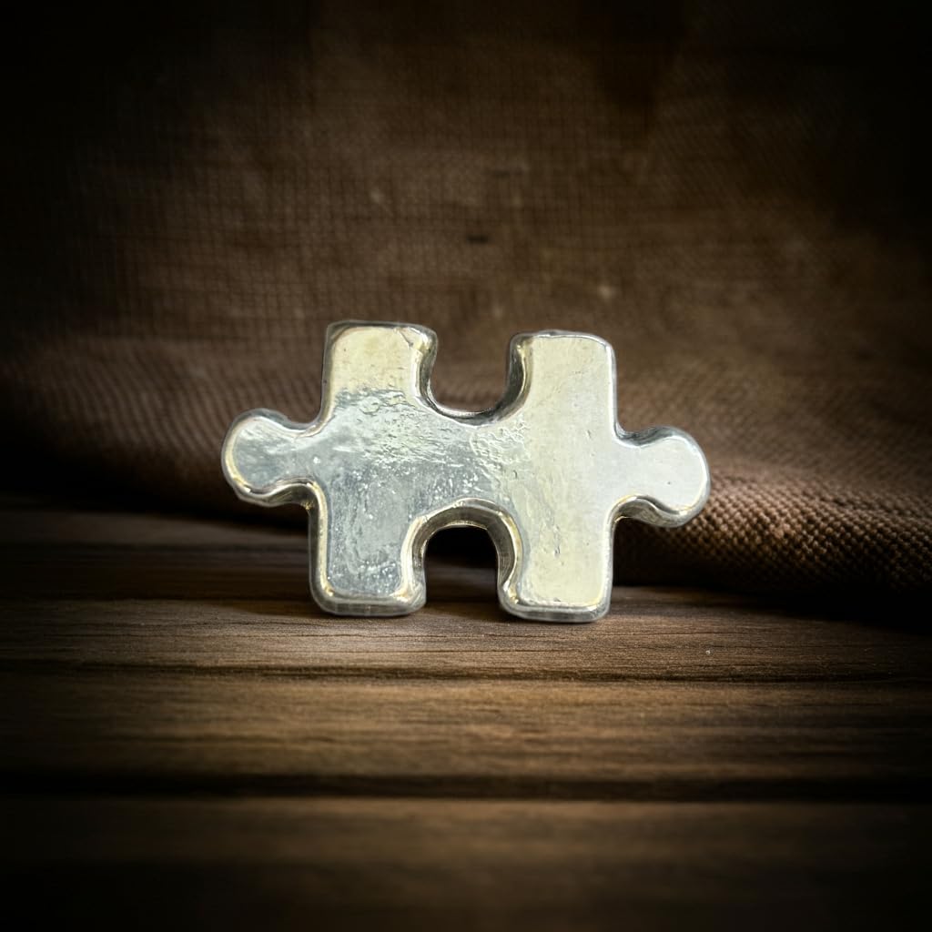 50g Jigsaw piece, solid silver, 999fs handmade in Scotland collectible silver art gift. - Image 3